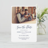 Foto Handgeschreven bruiloft Bewaar de datum Save The Date (Staand voorkant)
