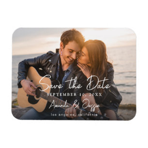 Foto - Handgeschreven Horizontaal Save the Date 3 Magneet