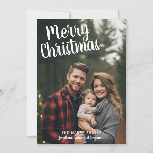 Foto Handgeschreven Merry Kerstrode Pset Feestdagenkaart (Voorkant)