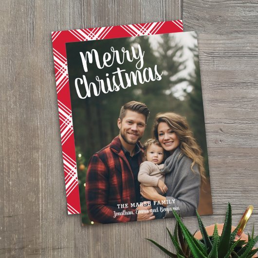 Foto Handgeschreven Merry Kerstrode Pset Feestdagenkaart