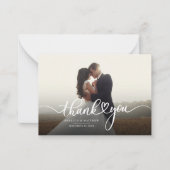 Foto Handgeschreven Moderne bruiloft Dank u Notitiekaartje (Voorkant)