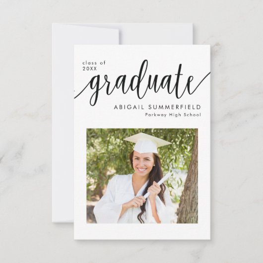 Foto Handgeschreven Script Afstuderen Aankondiging (Voorkant)