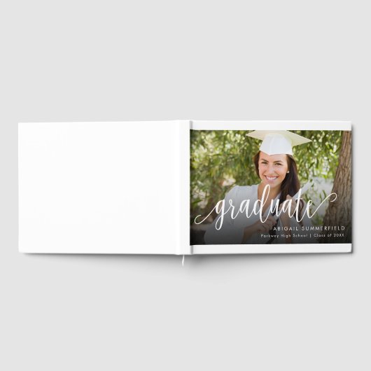 Foto Handgeschreven Script Afstuderen Keepsake Gastenboek (Volledig)