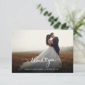 Foto Handgeschreven Script Bruiloft Bedankkaart (Staand voorkant)