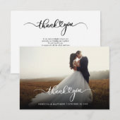 Foto Handgeschreven Script Bruiloft Bedankkaart (Voorkant / Achterkant)