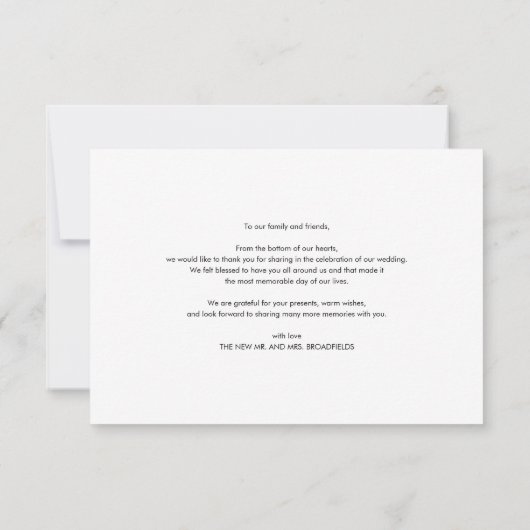 Foto Handgeschreven Script Bruiloft Bedankkaart (Achterkant)