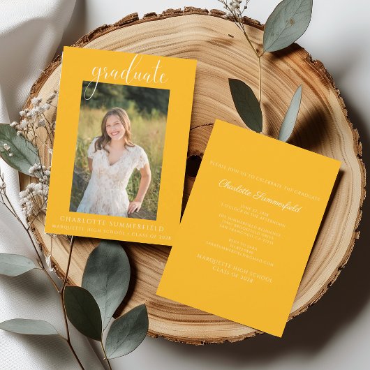 Foto Handgeschreven Script Gold Afstuderen Kaart