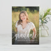 Foto Handgeschreven Script Graduation Party Kaart (Staand voorkant)