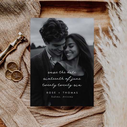 Foto handgeschreven script save the date