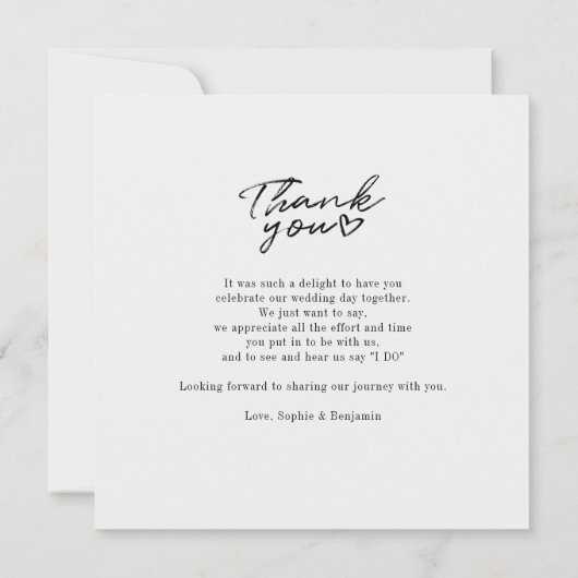 Foto Handgeschreven Script Wedding Bedankt Notitiekaartje (Achterkant)