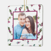 Foto handgeschreven script winterbessen keramisch ornament (Links)