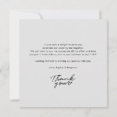 Foto handgeschreven trouwkaart bedankkaart (Achterkant)