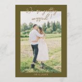 Foto Handgetekende Graslanden Bloemetuin Bruiloft Kaart (Achterkant)