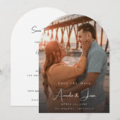 Foto - Handschrift Verticaal Save the Date 4 Arc Kaart (Voorkant / Achterkant)