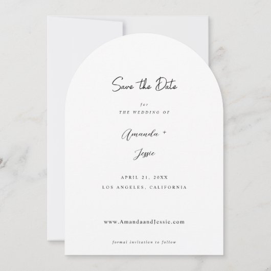 Foto - Handschrift Verticaal Save the Date 4 Arc Kaart (Achterkant)