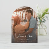 Foto - Handschrift Verticaal Save the Date 4 Arc Kaart (Staand voorkant)