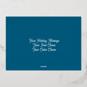 Foto Hanukkah Blauw Witte Gouden Menora Glitter Folie Feestdagenkaart (Achterkant)