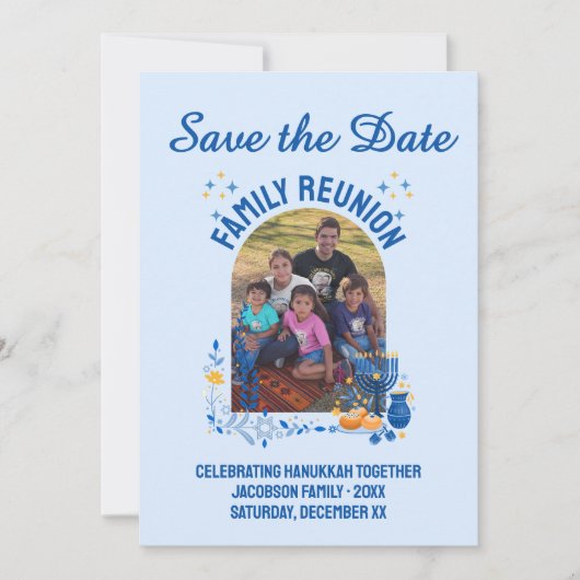  Foto HANUKKAH FAMILIE REÜNIE Save The Date (Voorkant)