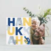 Foto HANUKKAH Menorah Dreidel Wenskaart (Staand voorkant)