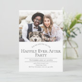 Foto Happily Ever After Huwelijksreceptie Feest Kaart (Staand voorkant)