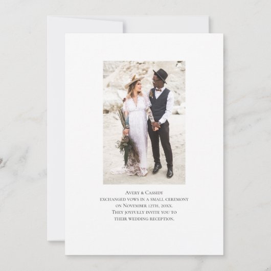 Foto Happily Ever After Huwelijksreceptie Feest Kaart (Achterkant)