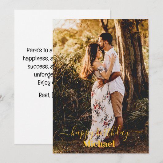 Foto Happy Birthday Kaart (Voorkant / Achterkant)