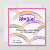 Foto Happy Birthday voor Young Girl Square Kaart (Achterkant)