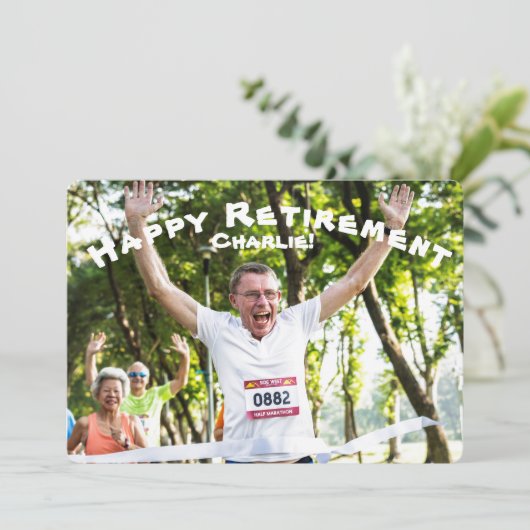 Foto Happy Retirement Celebration Kaart (Staand voorkant)