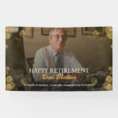 Foto Happy Retirement Party Gold Confetti Spandoek (Horizontaal)