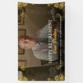 Foto Happy Retirement Party Gold Confetti Spandoek (Verticaal)