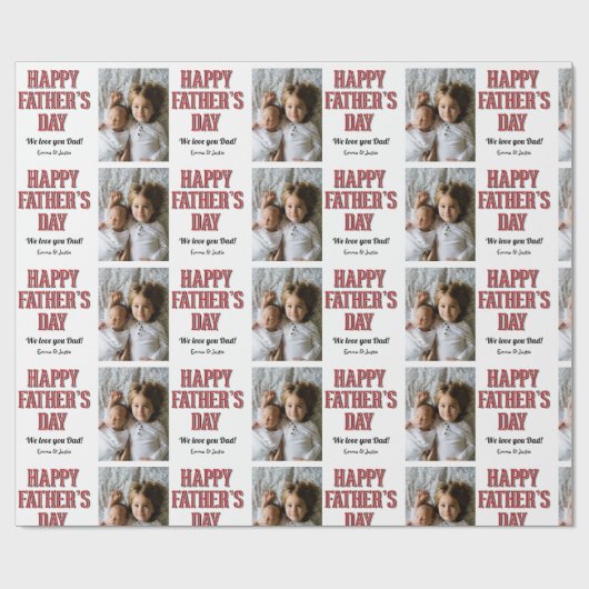 Foto Happy Vaderdag Cadeaupapier (Vlak)