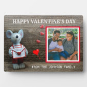 Foto Happy Valentine's Day Red Heart Rustic Wood Fotoplaat (voorkant)