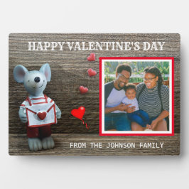 Foto Happy Valentine's Day Red Heart Rustic Wood Fotoplaat