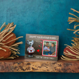Foto Happy Valentine's Day Red Heart Rustic Wood Fotoplaat