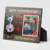 Foto Happy Valentine's Day Red Heart Rustic Wood Fotoplaat (Zijkant)