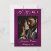 Foto & Hart Bewaar de Datum op Plum Save The Date (Voorkant)