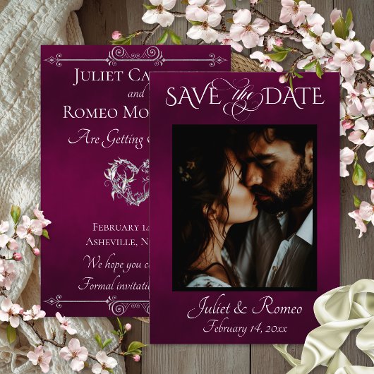 Foto & Hart Bewaar de Datum op Plum Save The Date