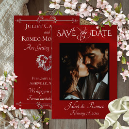 Foto & Hart Bewaar de Datum op Rood Save The Date