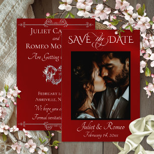 Foto & Hart Bewaar de Datum op Rood Save The Date