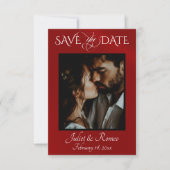 Foto & Hart Bewaar de Datum op Rood Save The Date (Voorkant)
