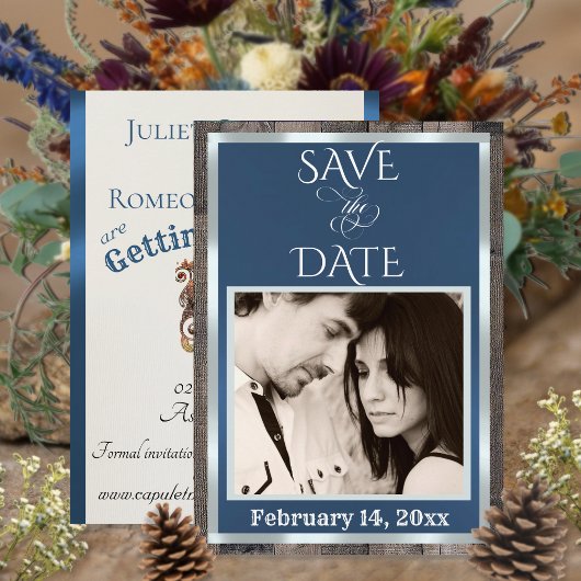 Foto & Hart - Blauw Save The Date