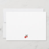 Foto Hart Bloemen Cherry Op Top Baby Meisje Douche Kaart (Achterkant)