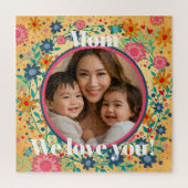 Foto Hart Bloemen Roze Geel  Mom Legpuzzel (Verticaal)