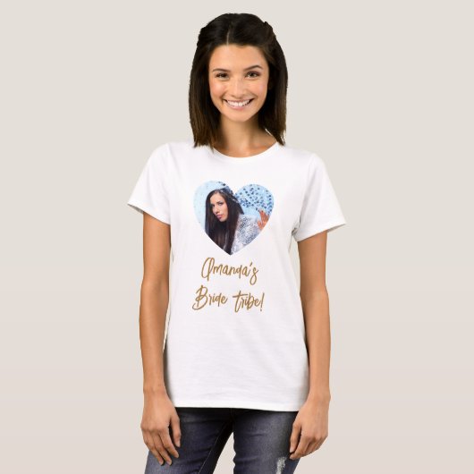 Foto hart bruid tribe bachelorette t-shirt (Voorkant volledig)