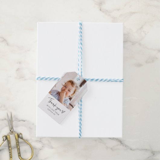 Foto hart Dank je cadeau Labels Cadeaulabel (Met Touw)