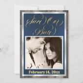 Foto & Hart - Donkerblauw Save The Date (Voorkant)