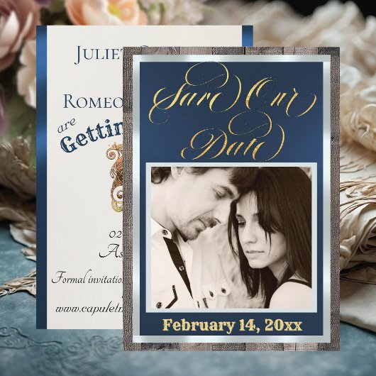 Foto & Hart - Donkerblauw Save The Date