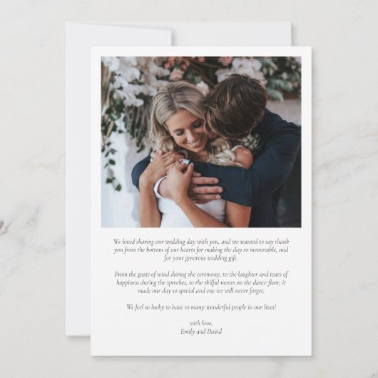 Foto Hart Hand-Lettered Wedding Dank u Bedankkaart (Achterkant)