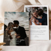 Foto Hart Hand-Lettered Wedding Dank u Bedankkaart