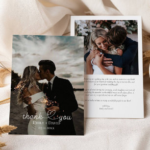 Foto Hart Hand-Lettered Wedding Dank u Bedankkaart